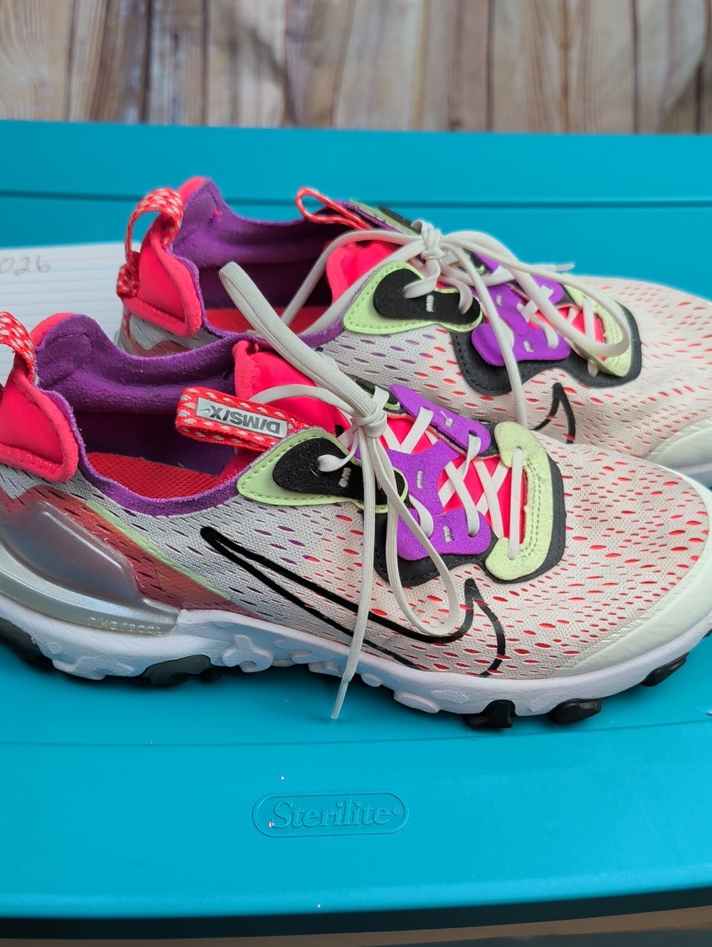 Nike React Vision Barely Volt Laser Crimson US 6.5 Youth Shoes